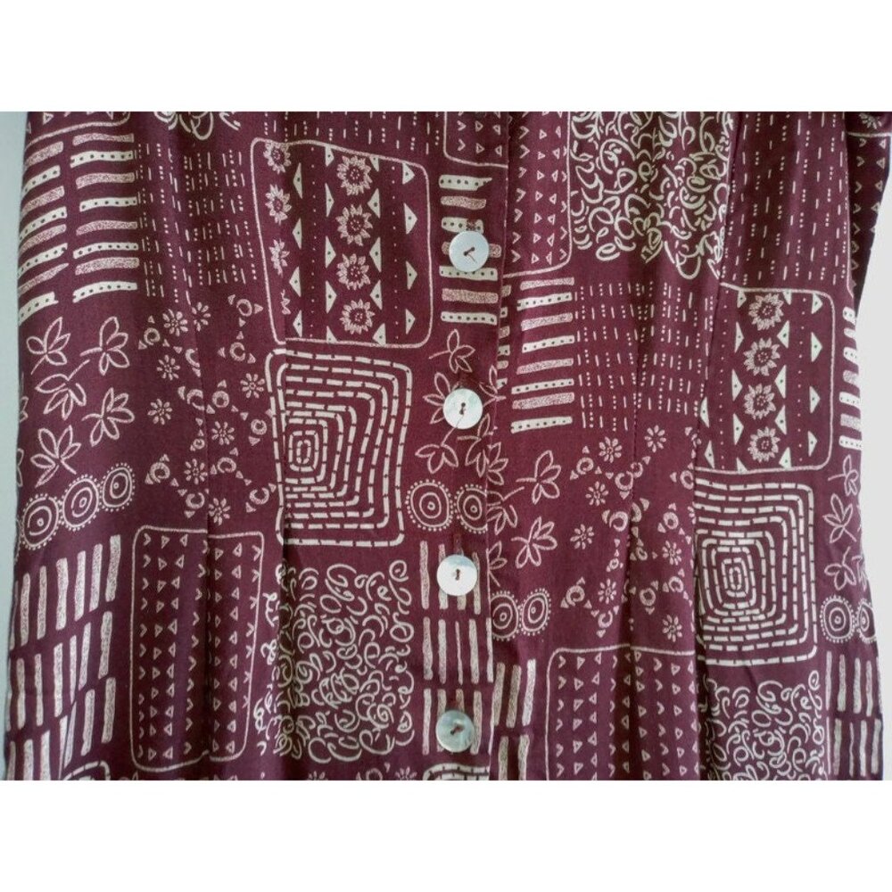 Vintage Jumpsuit Romper Womens Size 11 / 12 Floral Ethnic Tribal Jumper by Break - Picture 6 of 10